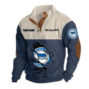 Hertha BSC Sweatshirt Herren Stehkragen, Pullover Herren Sweatshirt mit Namen BDE105072925570 - Marineblau