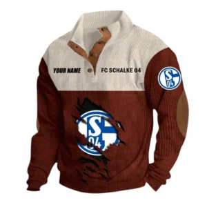 Schalke 04 Sweatshirt Herren Stehkragen, Pullover Herren Sweatshirt mit Namen BDE105072925575 - Dunkelrot