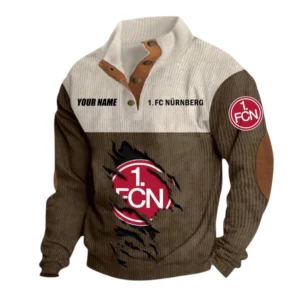 1. FC Nurnberg Sweatshirt Herren Stehkragen, Pullover Herren Sweatshirt mit Namen BDE105072925577 - Braun
