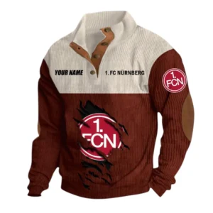 1. FC Nurnberg Sweatshirt Herren Stehkragen, Pullover Herren Sweatshirt mit Namen BDE105072925577 - Dunkelrot