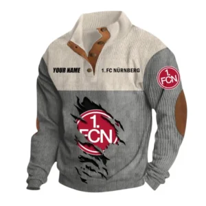 1. FC Nurnberg Sweatshirt Herren Stehkragen, Pullover Herren Sweatshirt mit Namen BDE105072925577 - Grau