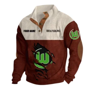 Wolfsburg Sweatshirt Herren Stehkragen, Pullover Herren Sweatshirt mit Namen BDE105072925578 - Dunkelrot