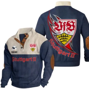VfB Stuttgart II Sweatshirt Herren Stehkragen, Pullover Herren Sweatshirt mit Namen BDE106072925896 - Marineblau