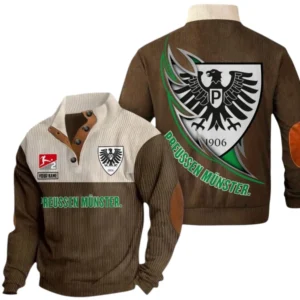 Preussen Munster Sweatshirt Herren Stehkragen, Pullover Herren Sweatshirt mit Namen BDE106072925897 - Braun