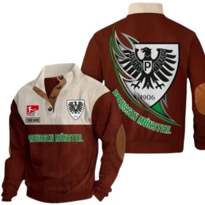 Preussen Munster Sweatshirt Herren Stehkragen, Pullover Herren Sweatshirt mit Namen BDE106072925897 - Dunkelrot