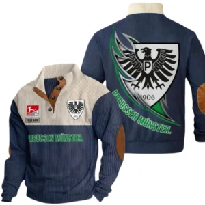 Preussen Munster Sweatshirt Herren Stehkragen, Pullover Herren Sweatshirt mit Namen BDE106072925897 - Marineblau