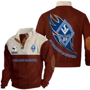 Waldhof Mannheim Sweatshirt Herren Stehkragen, Pullover Herren Sweatshirt mit Namen BDE106072925899 - Dunkelrot