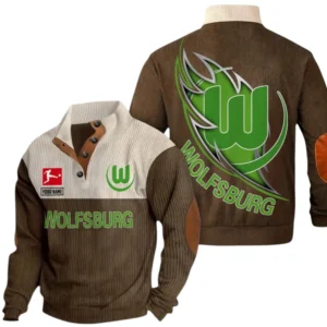 VfL Wolfsburg Sweatshirt Herren Stehkragen, Pullover Herren Sweatshirt mit Namen BDE106072925900 - Braun