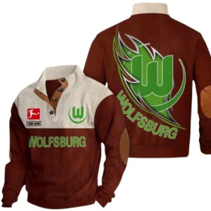 VfL Wolfsburg Sweatshirt Herren Stehkragen, Pullover Herren Sweatshirt mit Namen BDE106072925900 - Dunkelrot