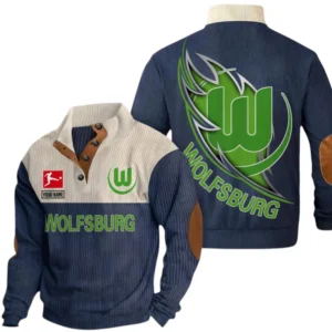 VfL Wolfsburg Sweatshirt Herren Stehkragen, Pullover Herren Sweatshirt mit Namen BDE106072925900 - Marineblau