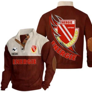 Energie Cottbus Sweatshirt Herren Stehkragen, Pullover Herren Sweatshirt mit Namen BDE106072925901 - Dunkelrot