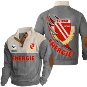 Energie Cottbus Sweatshirt Herren Stehkragen, Pullover Herren Sweatshirt mit Namen BDE106072925901 - Grau