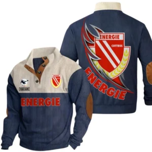 Energie Cottbus Sweatshirt Herren Stehkragen, Pullover Herren Sweatshirt mit Namen BDE106072925901 - Marineblau