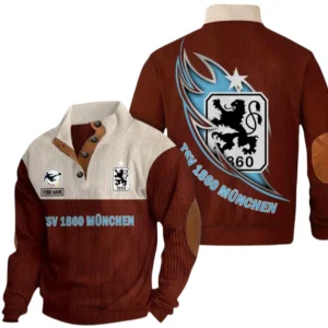 1860 Munich Sweatshirt Herren Stehkragen, Pullover Herren Sweatshirt mit Namen BDE106072925902 - Dunkelrot