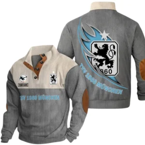 1860 Munich Sweatshirt Herren Stehkragen, Pullover Herren Sweatshirt mit Namen BDE106072925902 - Grau