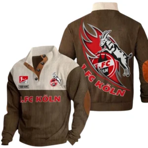 1. FC Koln Sweatshirt Herren Stehkragen, Pullover Herren Sweatshirt mit Namen BDE106072925906 - Braun