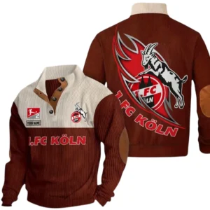 1. FC Koln Sweatshirt Herren Stehkragen, Pullover Herren Sweatshirt mit Namen BDE106072925906 - Dunkelrot