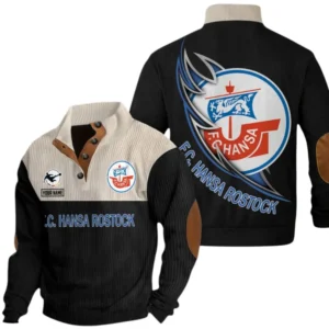 Hansa Rostock Sweatshirt Herren Stehkragen, Pullover Herren Sweatshirt mit Namen BDE106072925907 - Schwarz