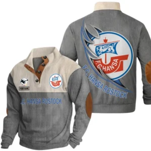 Hansa Rostock Sweatshirt Herren Stehkragen, Pullover Herren Sweatshirt mit Namen BDE106072925907 - Grau
