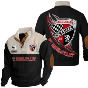 FC Ingolstadt Sweatshirt Herren Stehkragen, Pullover Herren Sweatshirt mit Namen BDE106072925908 - Schwarz