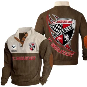 FC Ingolstadt Sweatshirt Herren Stehkragen, Pullover Herren Sweatshirt mit Namen BDE106072925908 - Braun