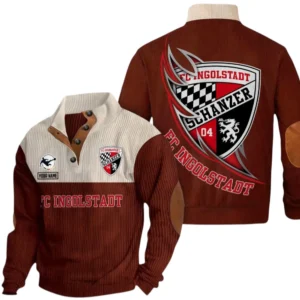 FC Ingolstadt Sweatshirt Herren Stehkragen, Pullover Herren Sweatshirt mit Namen BDE106072925908 - Dunkelrot