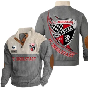 FC Ingolstadt Sweatshirt Herren Stehkragen, Pullover Herren Sweatshirt mit Namen BDE106072925908 - Grau