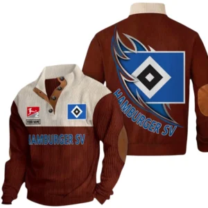 Hamburger SV Sweatshirt Herren Stehkragen, Pullover Herren Sweatshirt mit Namen BDE106072925909 - Dunkelrot