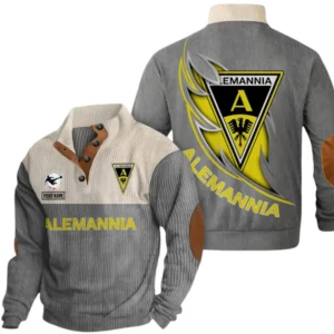 Alemannia Aachen Sweatshirt Herren Stehkragen, Pullover Herren Sweatshirt mit Namen BDE106072925914 - Grau