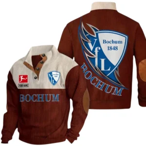 VfL Bochum Sweatshirt Herren Stehkragen, Pullover Herren Sweatshirt mit Namen BDE106072925915 - Dunkelrot