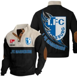 1. FC Magdeburg Sweatshirt Herren Stehkragen, Pullover Herren Sweatshirt mit Namen BDE106072925916 - Schwarz