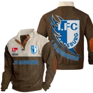 1. FC Magdeburg Sweatshirt Herren Stehkragen, Pullover Herren Sweatshirt mit Namen BDE106072925916 - Braun