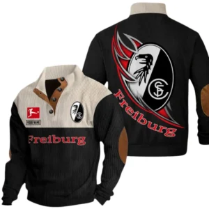 SC Freiburg Sweatshirt Herren Stehkragen, Pullover Herren Sweatshirt mit Namen BDE106072925919 - Schwarz