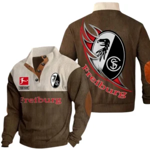 SC Freiburg Sweatshirt Herren Stehkragen, Pullover Herren Sweatshirt mit Namen BDE106072925919 - Braun