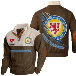 Eintracht Braunschweig Sweatshirt Herren Stehkragen, Pullover Herren Sweatshirt mit Namen BDE106072925923 - Braun