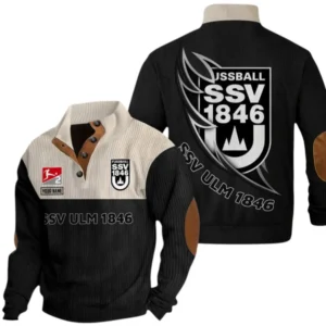 SSV Ulm 1846 Fussball Sweatshirt Herren Stehkragen, Pullover Herren Sweatshirt mit Namen BDE106072925924 - Schwarz