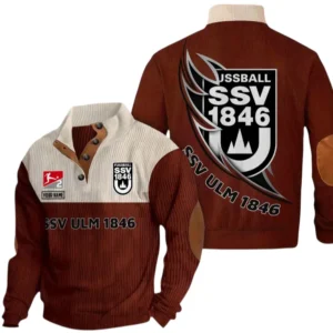 SSV Ulm 1846 Fussball Sweatshirt Herren Stehkragen, Pullover Herren Sweatshirt mit Namen BDE106072925924 - Dunkelrot