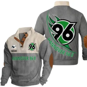 Hannover 96 II Sweatshirt Herren Stehkragen, Pullover Herren Sweatshirt mit Namen BDE106072925926 - Grau