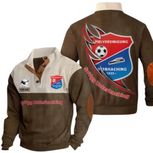 SpVgg Unterhaching Sweatshirt Herren Stehkragen, Pullover Herren Sweatshirt mit Namen BDE106072925927 - Braun