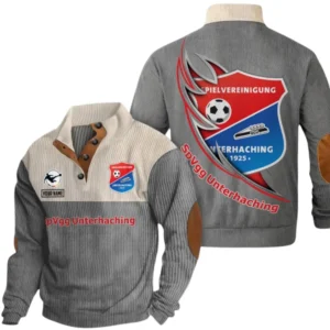 SpVgg Unterhaching Sweatshirt Herren Stehkragen, Pullover Herren Sweatshirt mit Namen BDE106072925927 - Grau