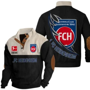 1. FC Heidenheim Sweatshirt Herren Stehkragen, Pullover Herren Sweatshirt mit Namen BDE106072925928 - Schwarz