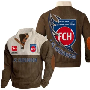 1. FC Heidenheim Sweatshirt Herren Stehkragen, Pullover Herren Sweatshirt mit Namen BDE106072925928 - Braun