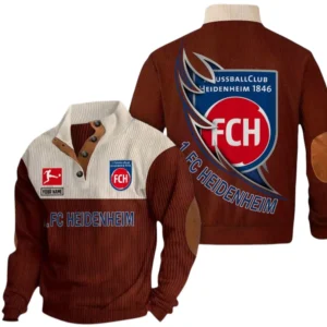 1. FC Heidenheim Sweatshirt Herren Stehkragen, Pullover Herren Sweatshirt mit Namen BDE106072925928 - Dunkelrot