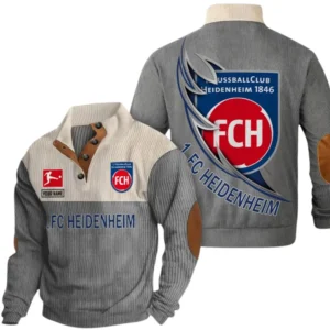 1. FC Heidenheim Sweatshirt Herren Stehkragen, Pullover Herren Sweatshirt mit Namen BDE106072925928 - Grau