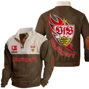 VfB Stuttgart Sweatshirt Herren Stehkragen, Pullover Herren Sweatshirt mit Namen BDE106072925931 - Braun