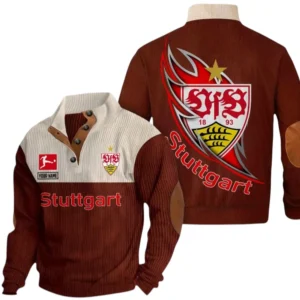 VfB Stuttgart Sweatshirt Herren Stehkragen, Pullover Herren Sweatshirt mit Namen BDE106072925931 - Dunkelrot
