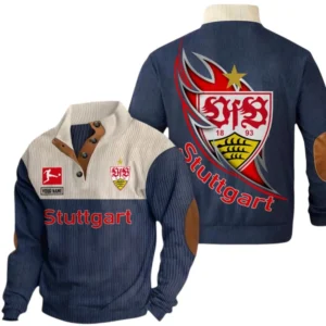 VfB Stuttgart Sweatshirt Herren Stehkragen, Pullover Herren Sweatshirt mit Namen BDE106072925931 - Marineblau