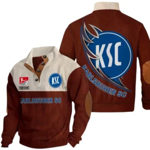 Karlsruher SC Sweatshirt Herren Stehkragen, Pullover Herren Sweatshirt mit Namen BDE106072925932 - Dunkelrot