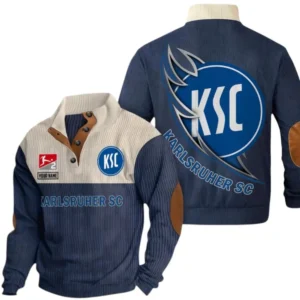 Karlsruher SC Sweatshirt Herren Stehkragen, Pullover Herren Sweatshirt mit Namen BDE106072925932 - Marineblau