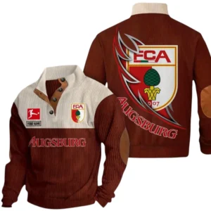 FC Augsburg Sweatshirt Herren Stehkragen, Pullover Herren Sweatshirt mit Namen BDE106072925934 - Dunkelrot